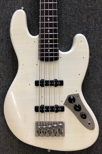 HOMER T - Jurassic 5 - 5 String "J-Style" Bass Olympic White (#057)